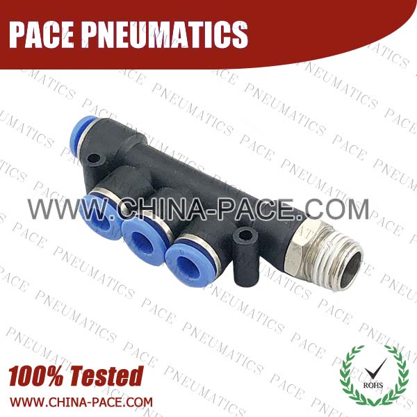 PKB,Pneumatic Fittings with npt and bspt thread, Air Fittings, one touch tube fittings, Pneumatic Fitting, Nickel Plated Brass Push in Fittings